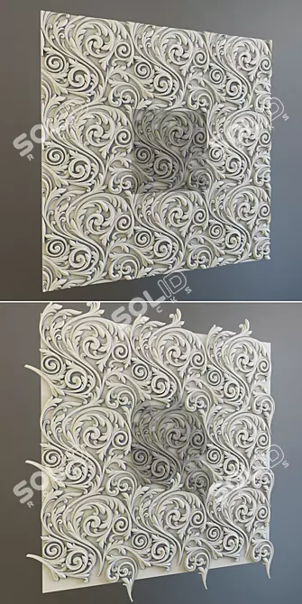 3D Gypsum Wall Panels: Modern & Decorative Interior Solution 3D model image 2