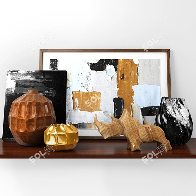 Ethnic Décor Set: Vases & Statuettes 3D model image 1