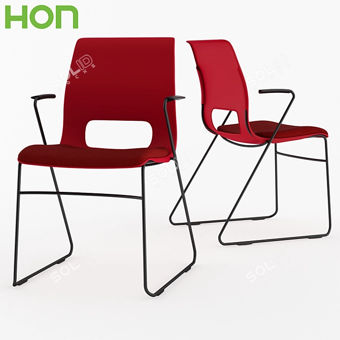 Sleek HON Stacking Chair: Comfort and Style 3D model image 1
