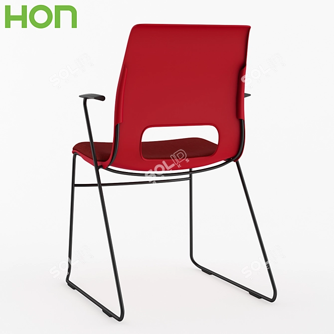 Sleek HON Stacking Chair: Comfort and Style 3D model image 3