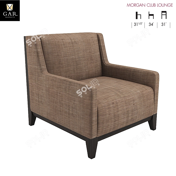 Modern Morgan Club Lounge Chair 3D model image 1