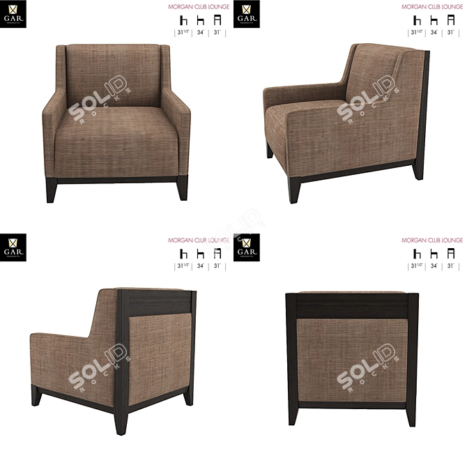 Modern Morgan Club Lounge Chair 3D model image 2