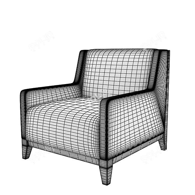 Modern Morgan Club Lounge Chair 3D model image 3
