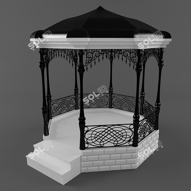 Elegant Rotunda Alcove: Perfect Outdoor Retreat 3D model image 1