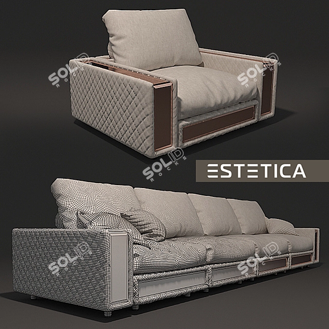 ESTETICA Miami Lux Sofa & Armchair 3D model image 2