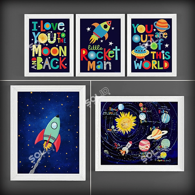 Cosmic Kids Art Collection 3D model image 1