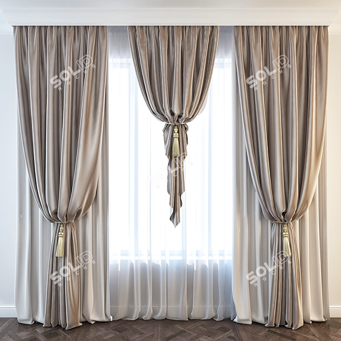 Elegant Drapes: Transform Your Space 3D model image 1