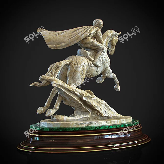 Elegant Horse Statuette 3D model image 2