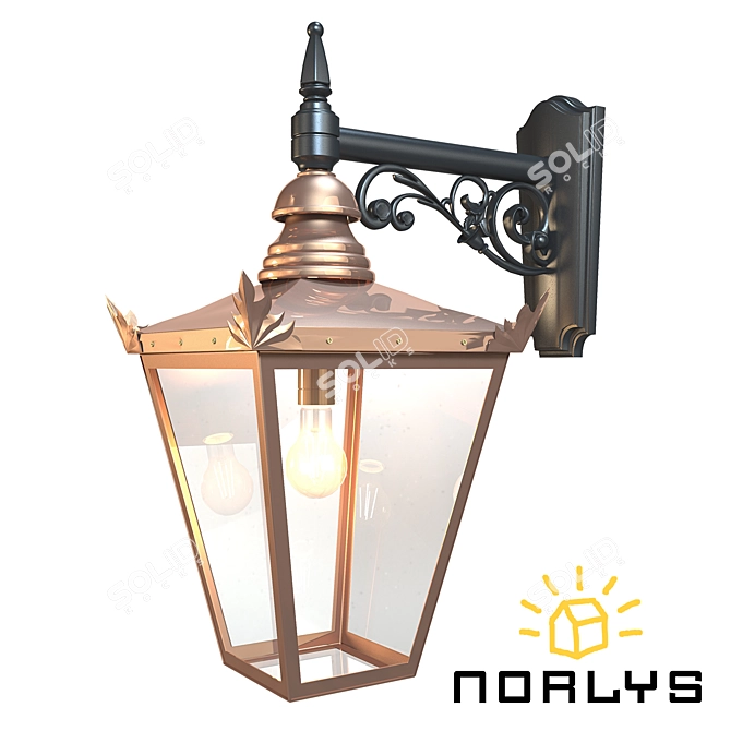 Norlys Chelsea 960: Elegant Copper Outdoor Wall Light 3D model image 1