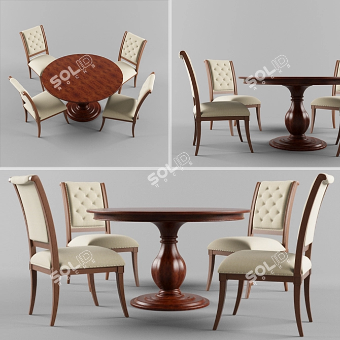 Elegant Feast Set 3D model image 1