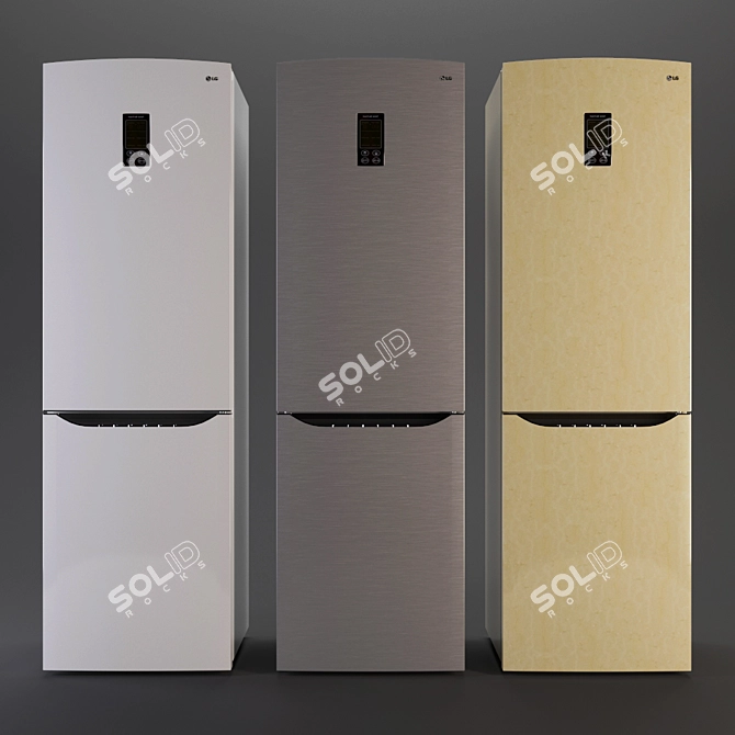 LG GA-B489SMQZ Metal White Classic Refrigerator 3D model image 1