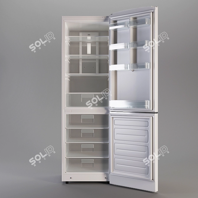 LG GA-B489SMQZ Metal White Classic Refrigerator 3D model image 2