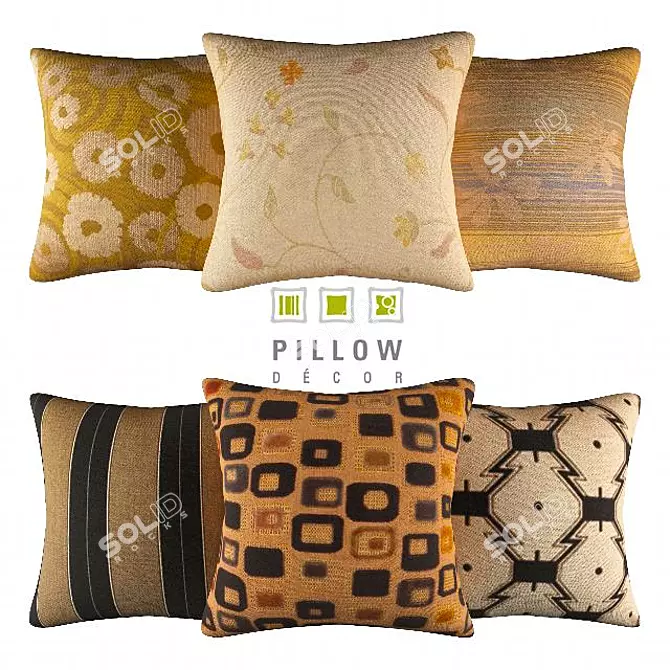 Cozy Comfort Set: 13-Piece Pillows Collection 3D model image 1