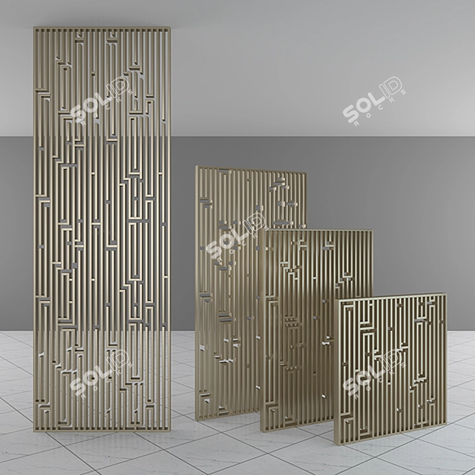 Elegant Panel Grille for Stunning Decor 3D model image 2