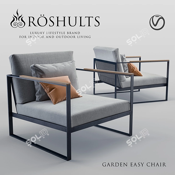 Röshults Garden Easy: Outdoor Relaxation Armchair 3D model image 1