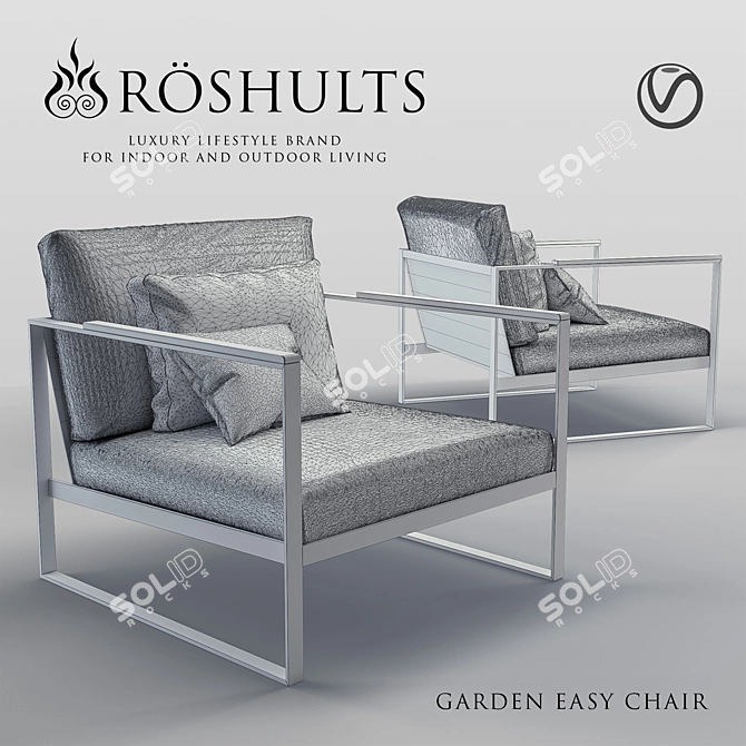 Röshults Garden Easy: Outdoor Relaxation Armchair 3D model image 2