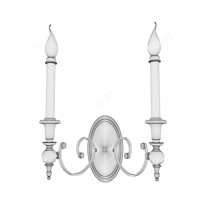 Antique Nickel Yorktown Wall Lights 3D model image 2