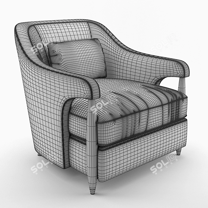 Modern Baker Hermano Armchair in Multiple Formats 3D model image 3