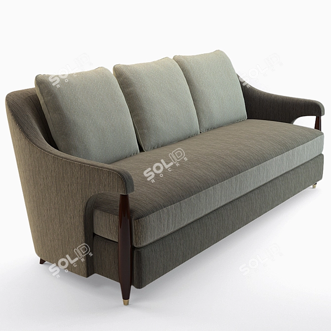 Baker Hermano Sofa: Sleek and Stylish 3D model image 1