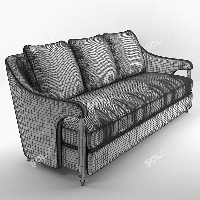 Baker Hermano Sofa: Sleek and Stylish 3D model image 3