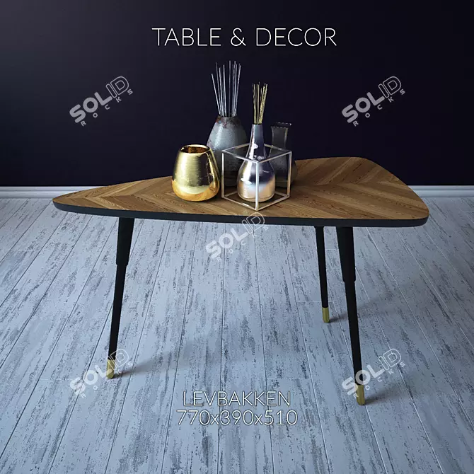 Elegant Table with Decor Set 3D model image 1