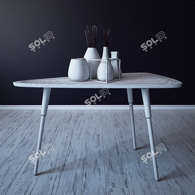 Elegant Table with Decor Set 3D model image 2