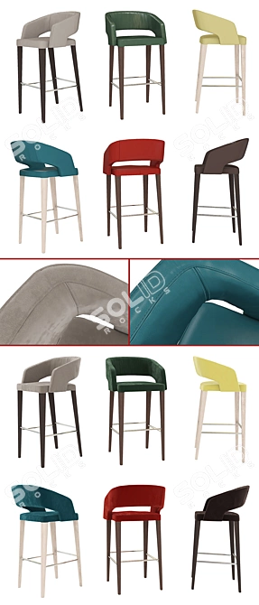 Potocco Jolly Bar Chair: Stylish and Functional 3D model image 2