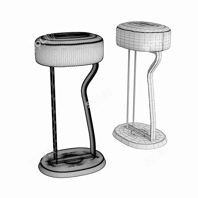 Elegant Gray Bar Stool: Classic Design 3D model image 2