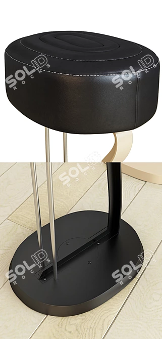 Elegant Gray Bar Stool: Classic Design 3D model image 3