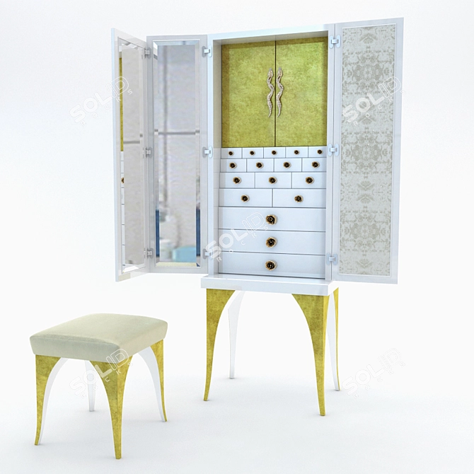 Elegant Secret Rose Sculpture 3D model image 1