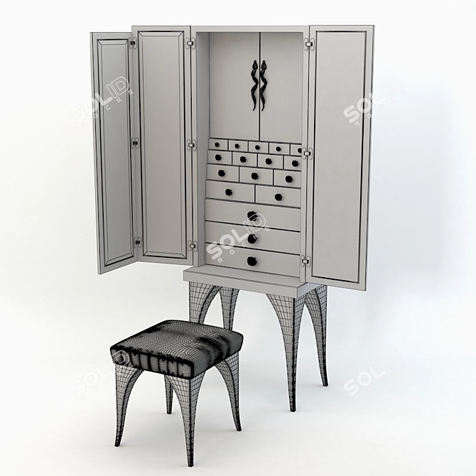 Elegant Secret Rose Sculpture 3D model image 2