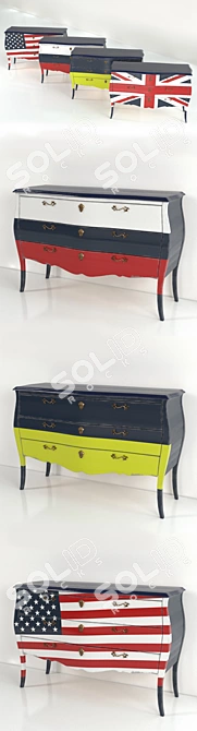 Union Jack Commode Set 3D model image 2