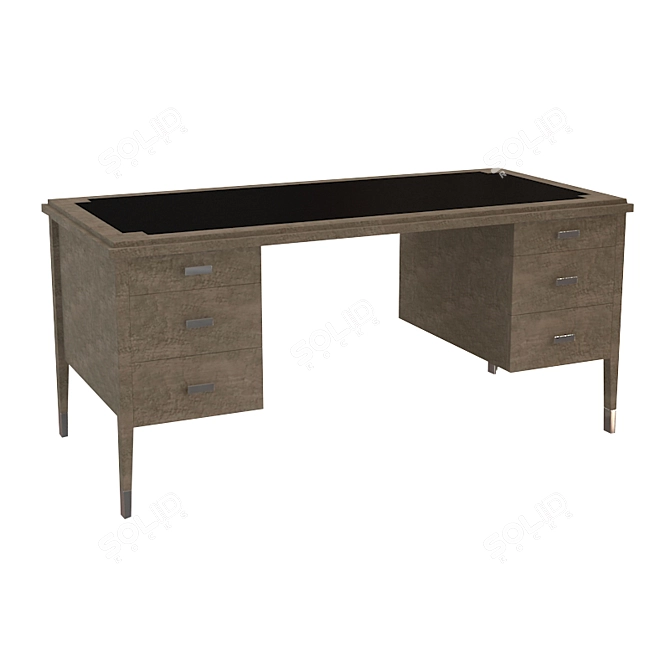 Sleek Black Geneva Desk 3D model image 2