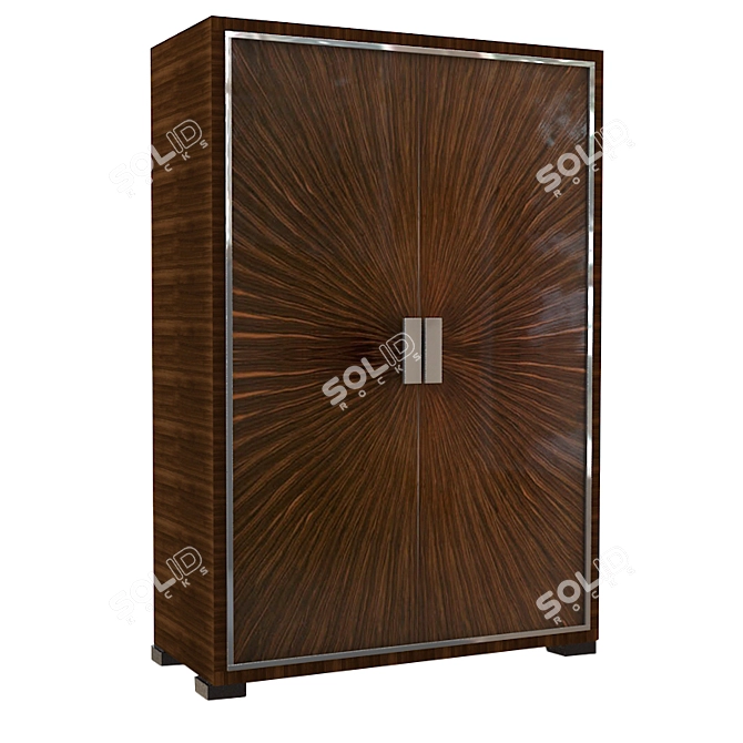 Sleek Black Radial Cabinet 3D model image 1