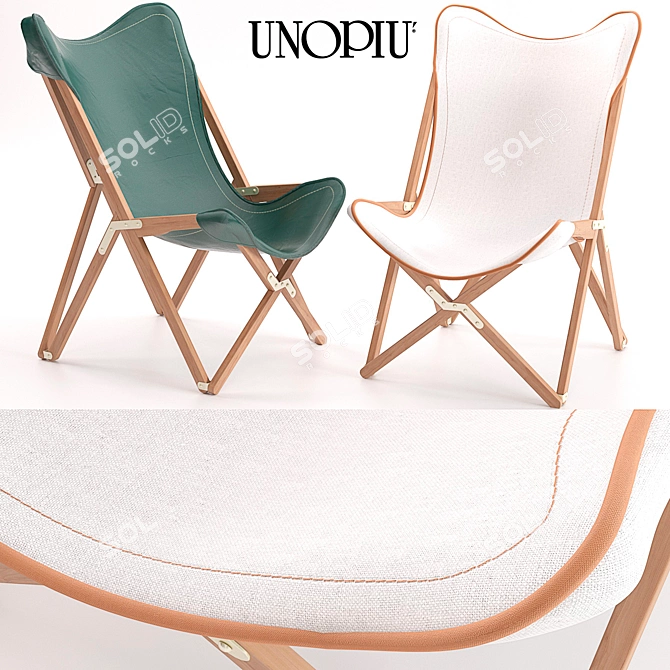 Stylish Unopiu Armchair Collection 3D model image 1