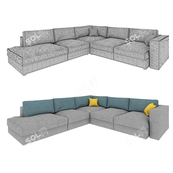 Versatile Modular Corner Sofa 3D model image 2