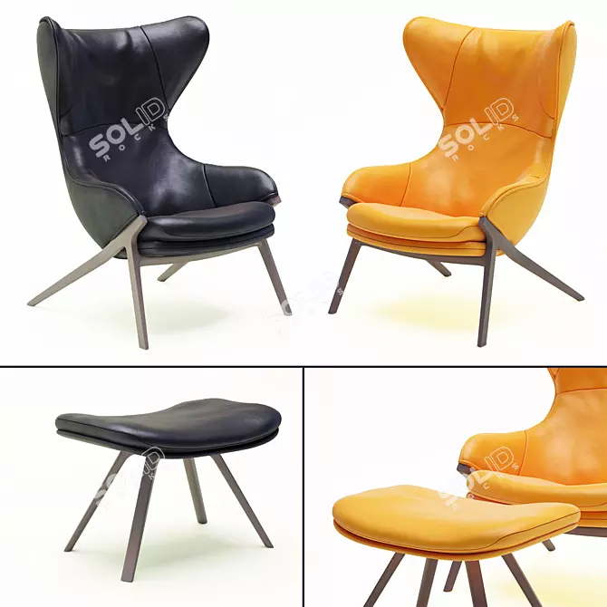 Sleek Armchair in Modern Design 3D model image 1