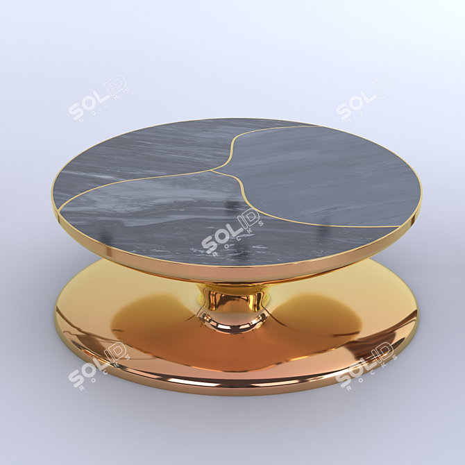Elegant Elliptical Coffee Table 3D model image 2