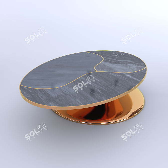 Elegant Elliptical Coffee Table 3D model image 3