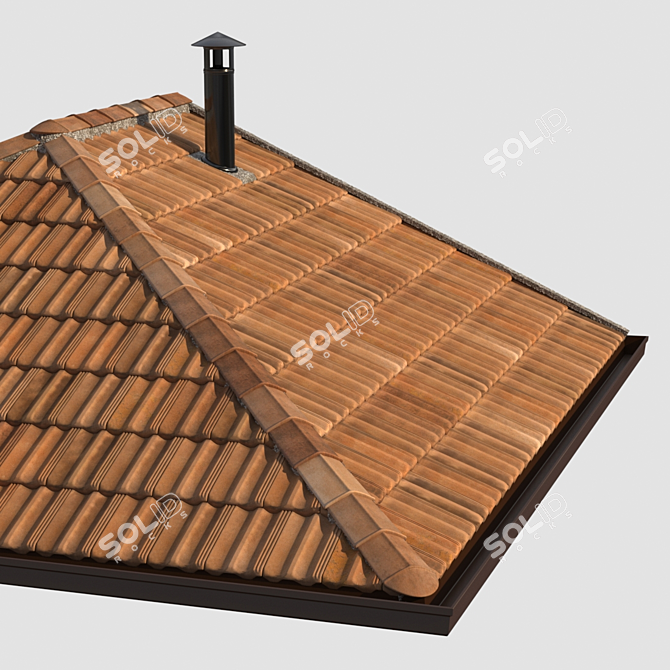 Authentic French Tile Roof 3D model image 1