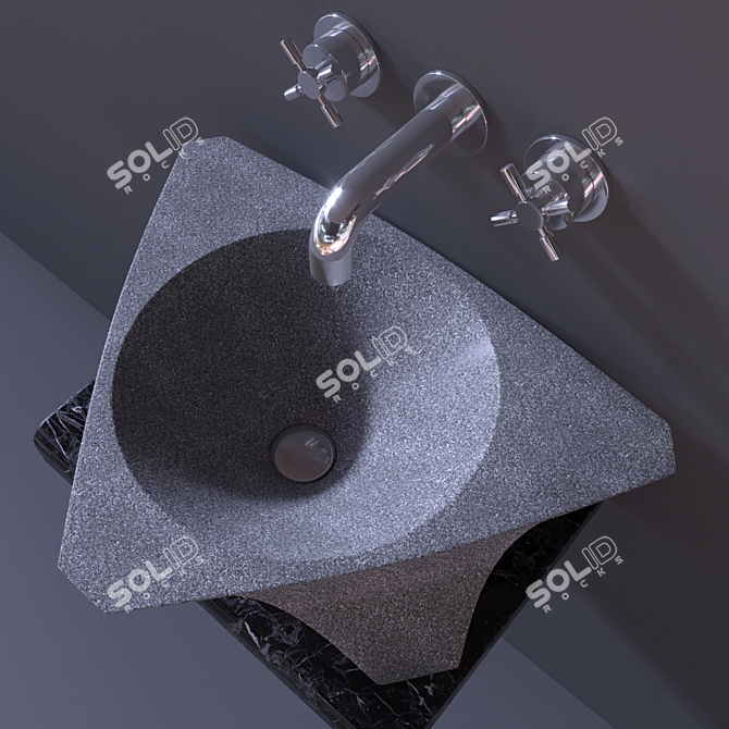 Granite Bathroom Sink - Sheerdecor Prisma 3D model image 2