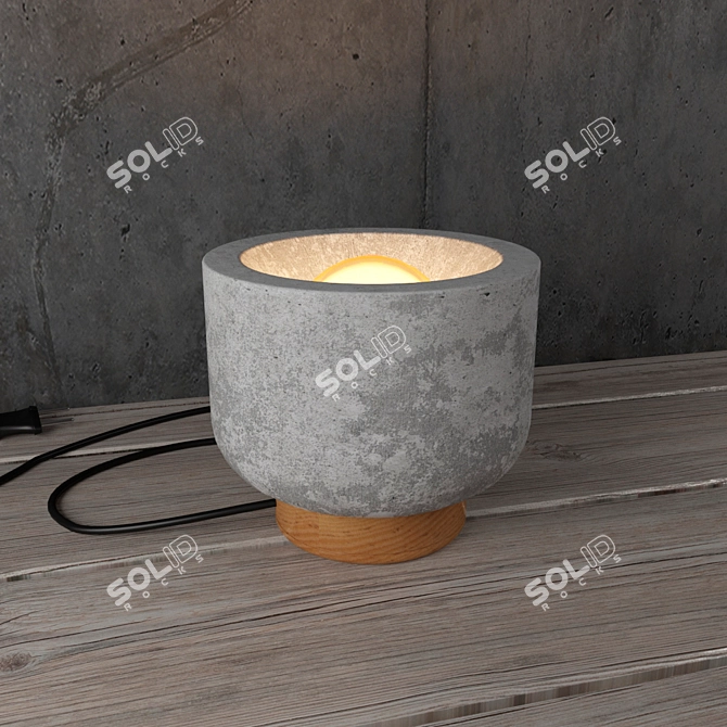 Concrete and Pine Wood Nightlight 3D model image 1