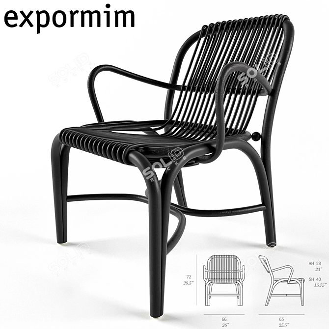 FONTAL Rattan Lounge Chair: Sophisticated Comfort 3D model image 1