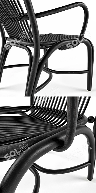 FONTAL Rattan Lounge Chair: Sophisticated Comfort 3D model image 2