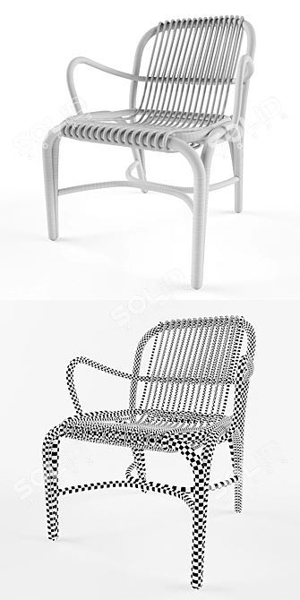 FONTAL Rattan Lounge Chair: Sophisticated Comfort 3D model image 3