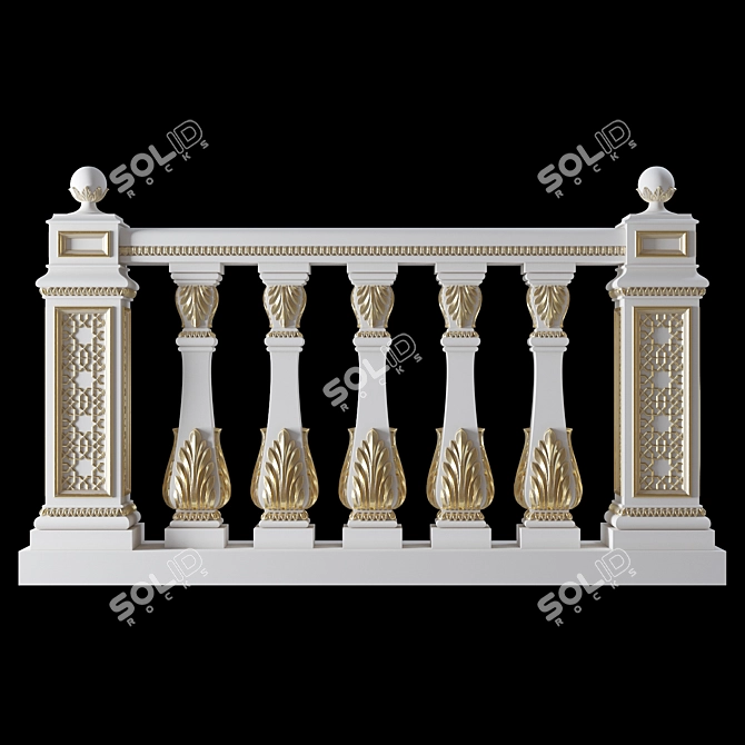 Oriental Style Baluster: CNC-ready Design 3D model image 2