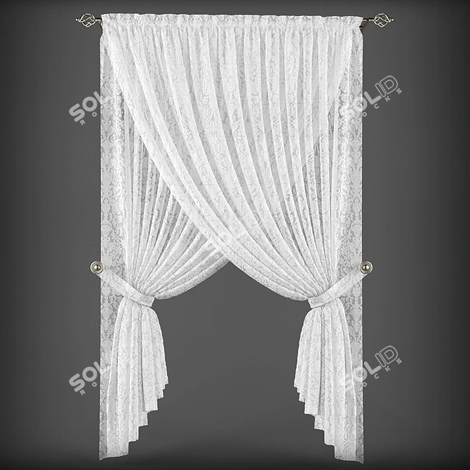 Classic Style Curtains 3D model image 1