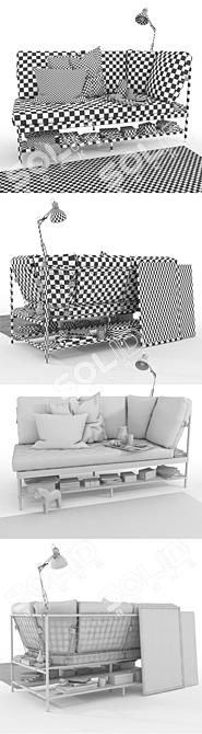 Ekebol 3-Seater Sofa - Modern Comfort by Ikea 3D model image 3