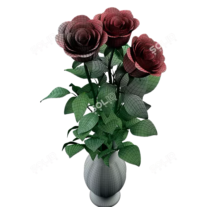 Delicate Rose Bouquet 3D model image 2