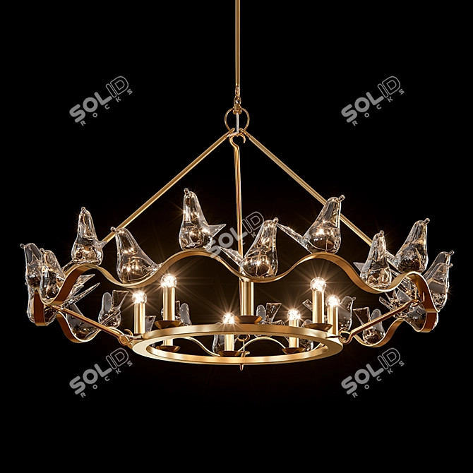 Winged Glass Chandelier by Laura Kirar 3D model image 1